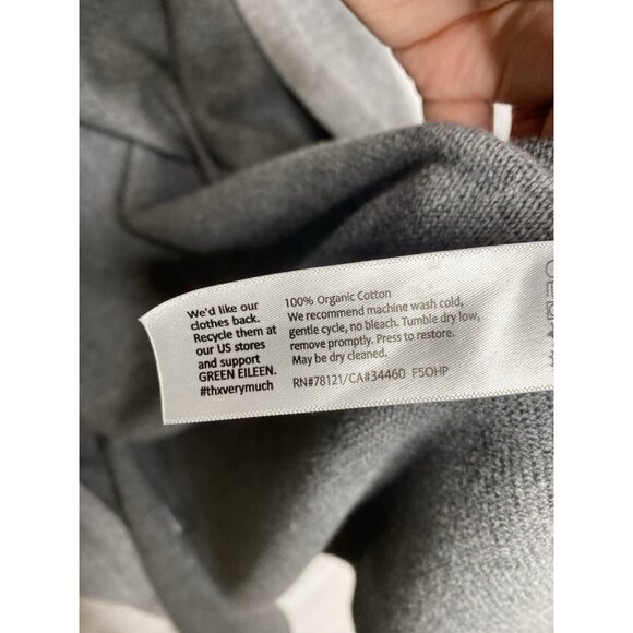 Eileen Fisher Organic Cotton Hooded Long Grey Cardigan Women’s Size Small S/P - Picture 8 of 8